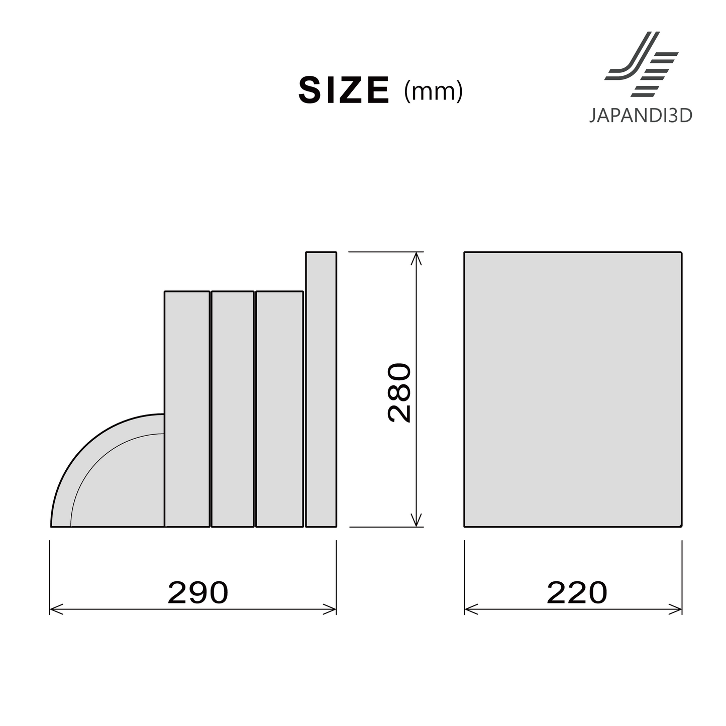 Decorative Books Size Chart - Horizontal and Vertical Set Dimensions - Technical Specifications