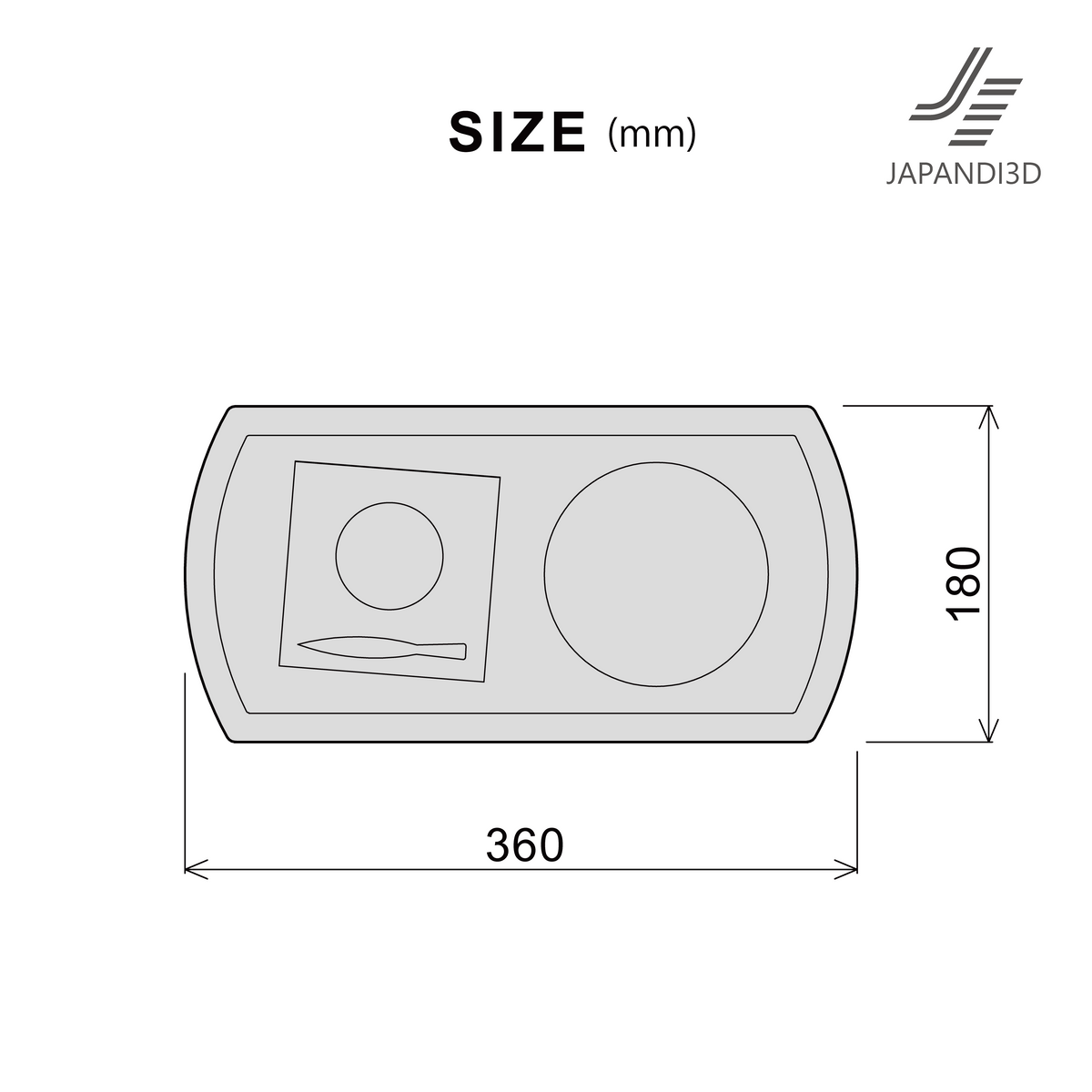 The WAGASHI & Matcha Set – Autumn size chart shows the tray at W360 x D180 mm.
