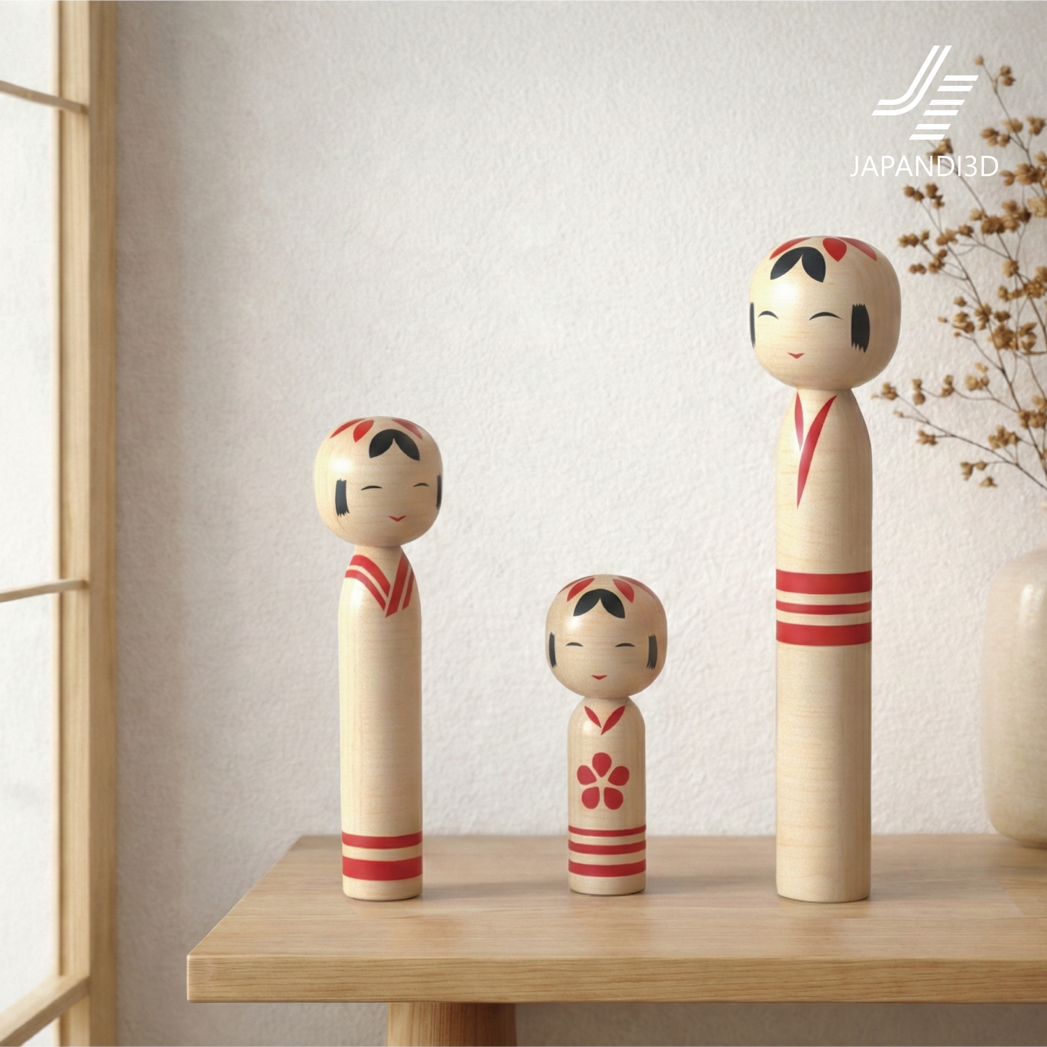 Japandi style Art & Objects 3D models – Interior decor props for archives, FBX GLB