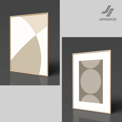 Wall Art Flow 2-Piece Set - Triangle and Circle Frame Designs - Abstract Geometric Art Comparison