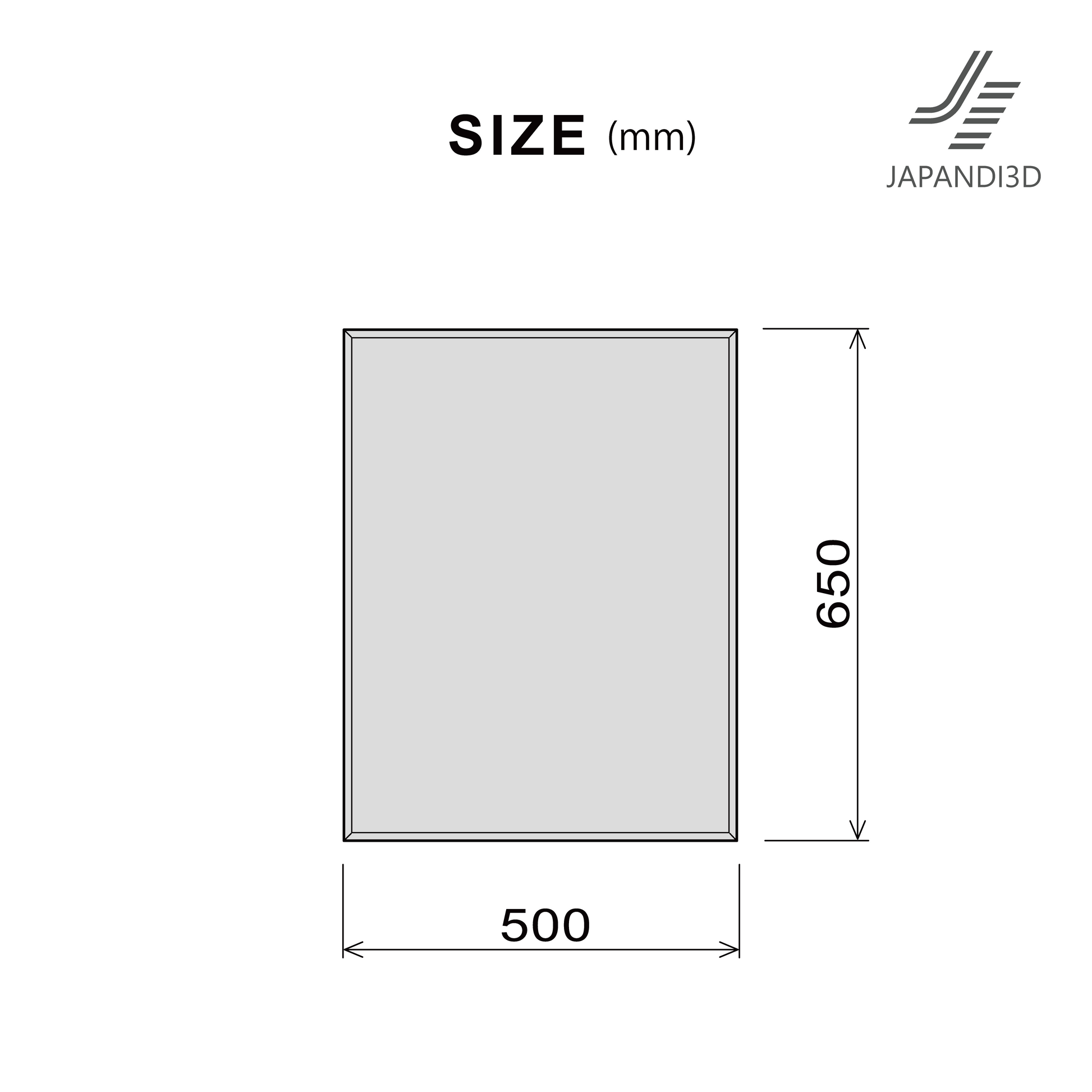 Wall Art Flow Size Chart - Dimensions W500 H650mm - 2-Piece Framed Set Specifications