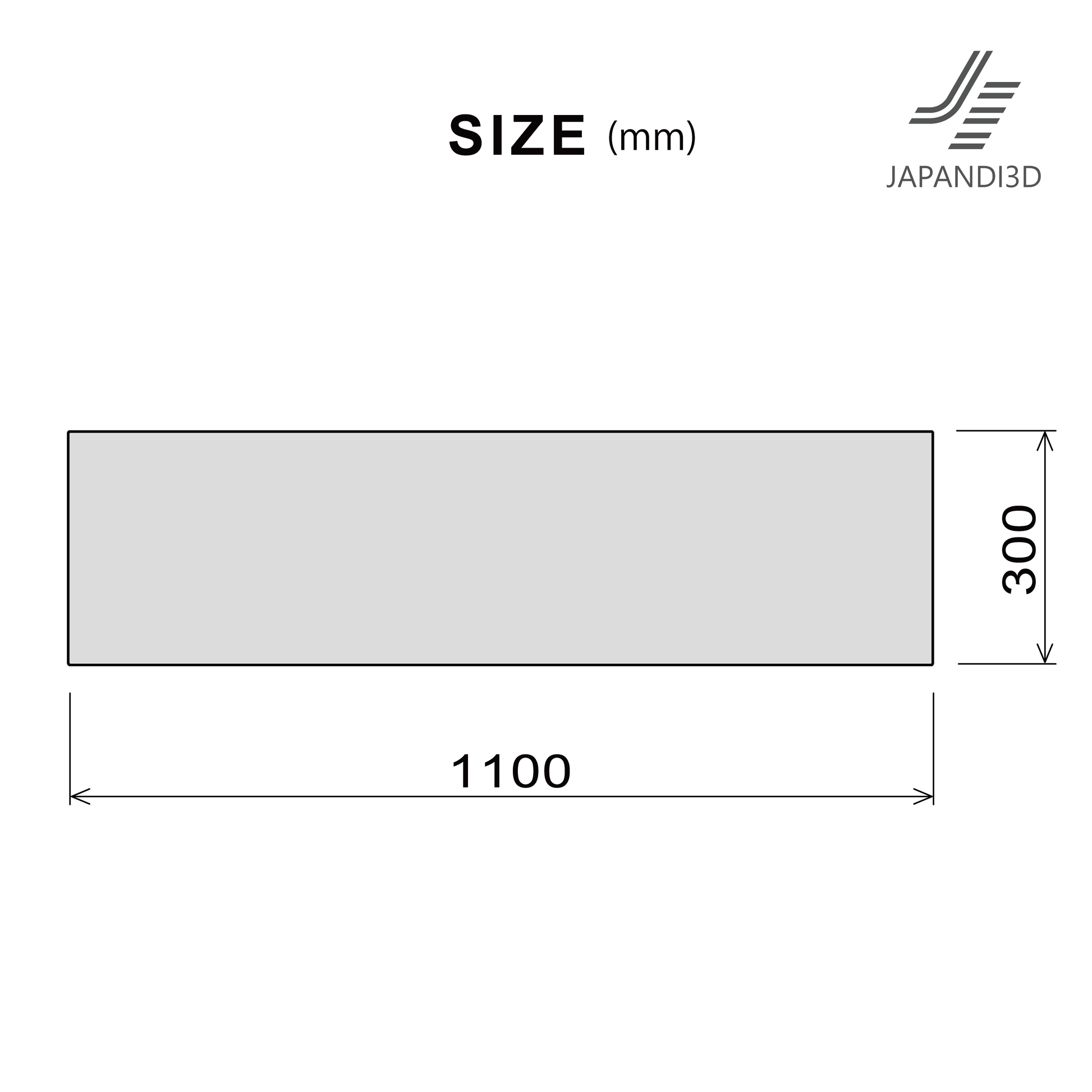 Wall Art Waves Size Chart - Dimensions W1100 H300mm - 2-Piece Set Specifications