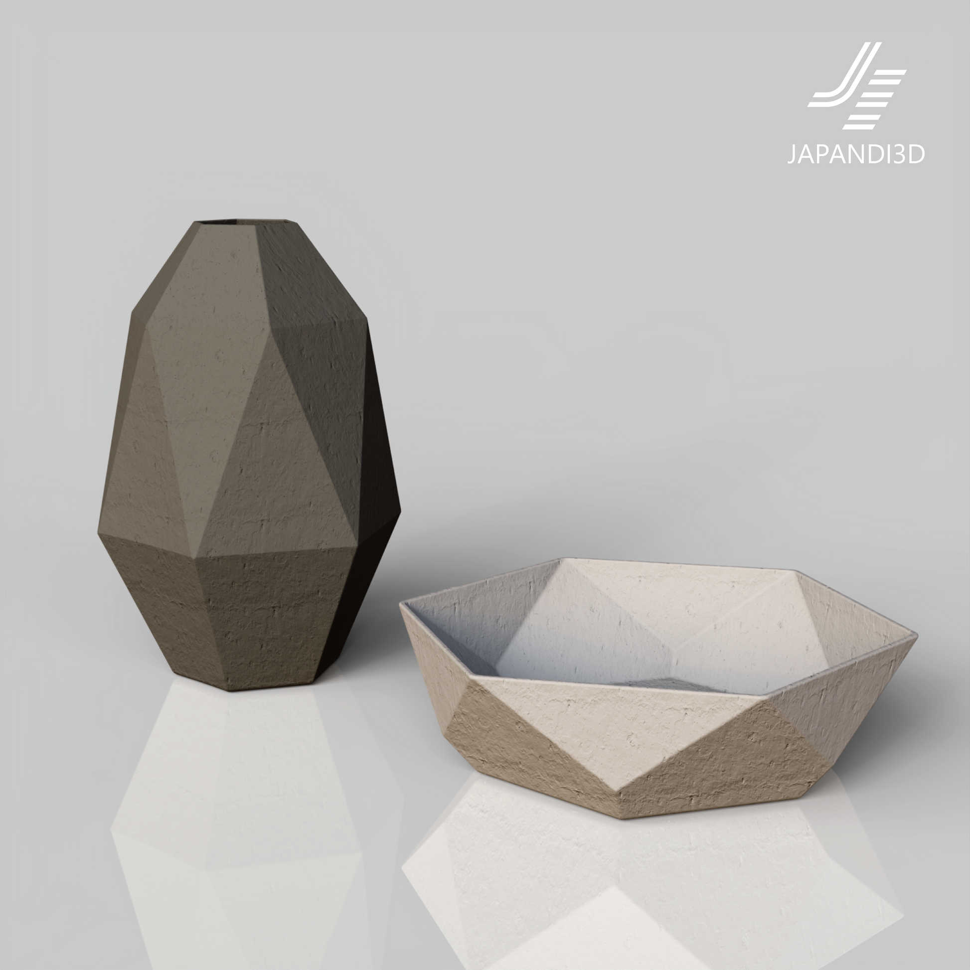 stone-textured decorative object set on a cabinet in a calm modern interior