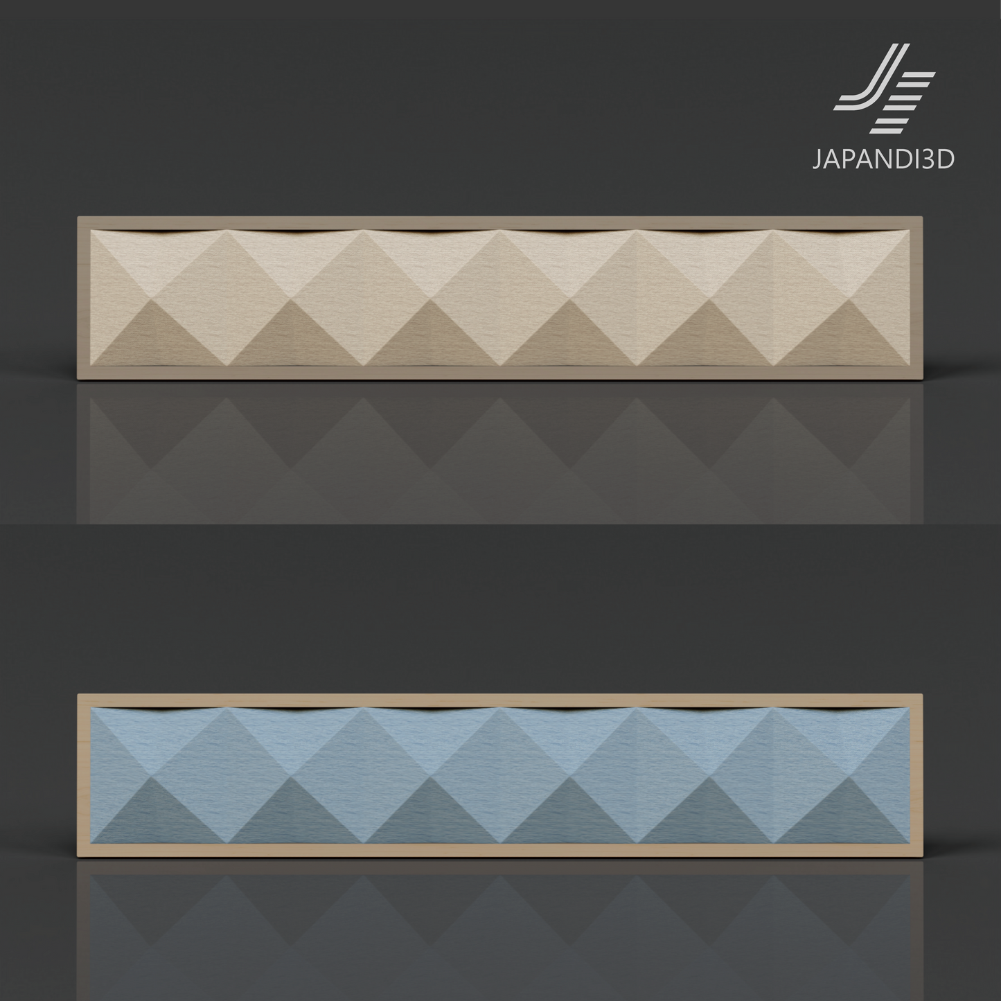 Wall Art Origami 2-Piece Set - Sand and Sea Colors - Geometric Folded Pattern - 3D Model FBX GLB