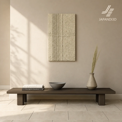 Display Table W1500 styling scene, minimal low table W1500 D400 H200, Light and Dark colors, 3D model FBX GLB for interior visualization