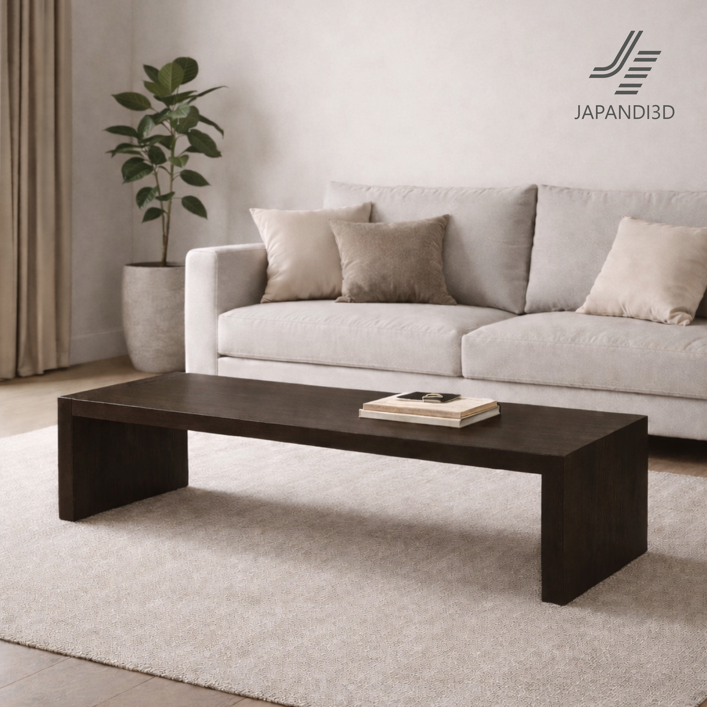 Low table W1600 interior scene – living room with sofa, architectural visualization