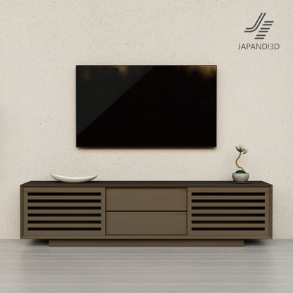 TV board W2000 3D model – interior scene lighting reference