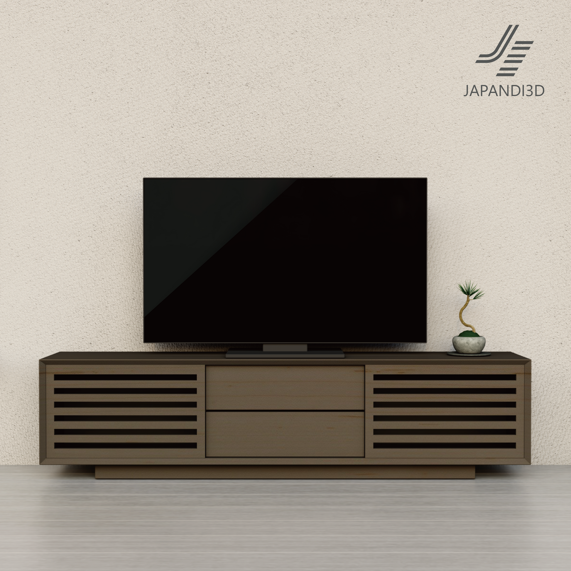 TV Board (W2000) 2-Color Set 3D Model (FBX/GLB) | JAPANDI 3D