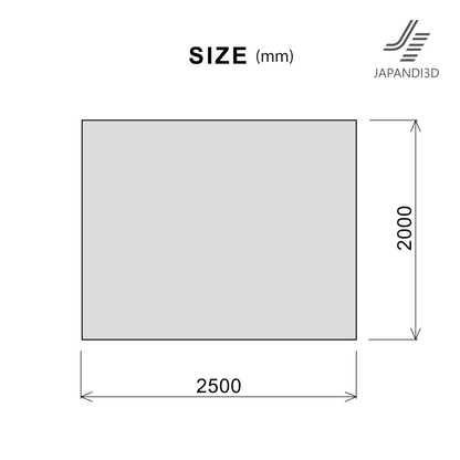 Diamond Stitch Rug Size Chart - Dimensions W2500 D2000mm - Specifications
