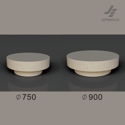 Stone Coffee Table Small φ750 Large φ900 size comparison 3D model FBX GLB