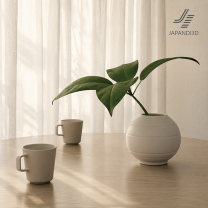 Botanical Leaf in Interior Scene - Dining Table Centerpiece - Modern Japanese Decor 3D Asset