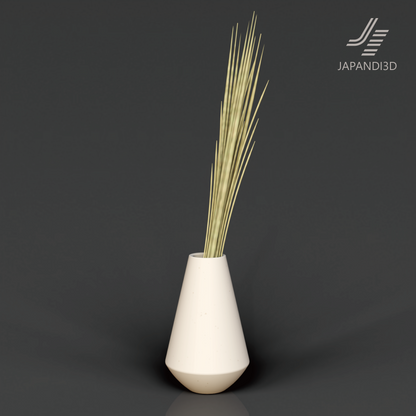Decorative Stems 3D Model with White Vase - Minimalist Interior Greenery - Height 660mm - FBX GLB Format