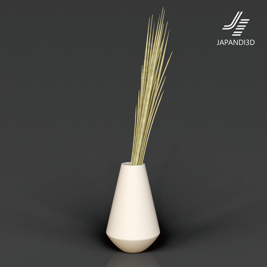 Decorative Stems 3D Model with White Vase - Minimalist Interior Greenery - Height 660mm - FBX GLB Format