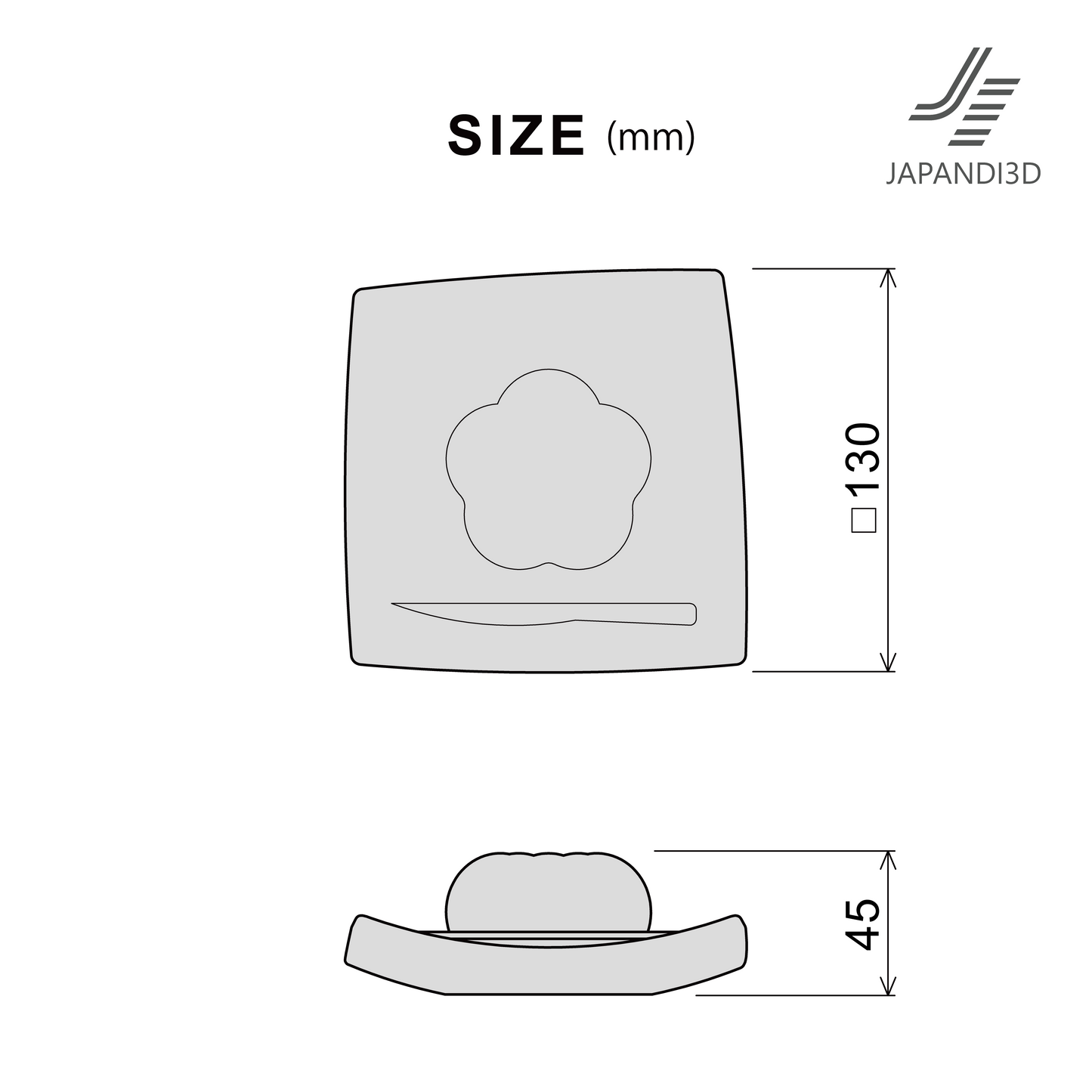 Japanese Tea dimensions chart, φ120 H65, 3D model FBX GLB for interior rendering