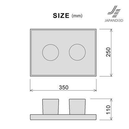 The Japanese Tea Cups on Tray size chart shows dimensions of W350 x D250 x H110 mm.