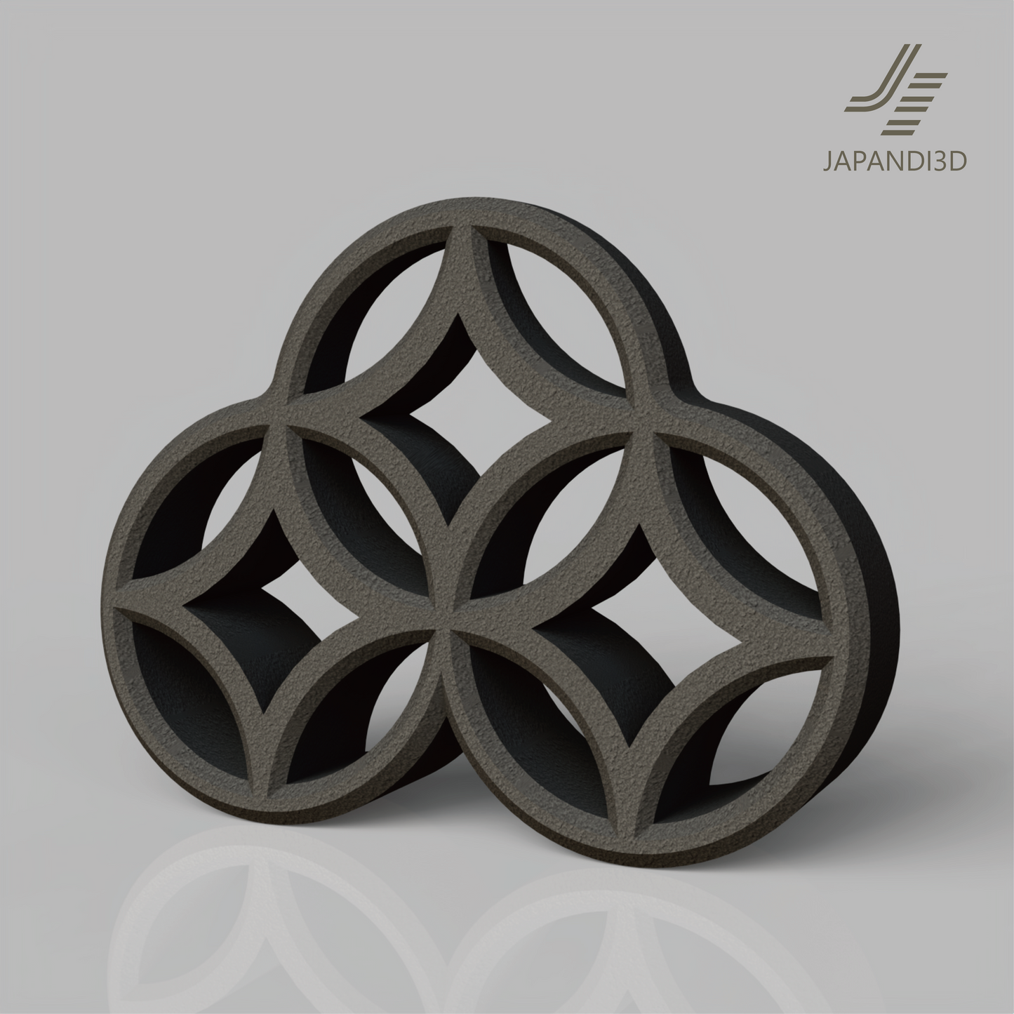 stone-textured shippou decorative object on a shelf in a calm modern interior, W200 H150 D50 mm