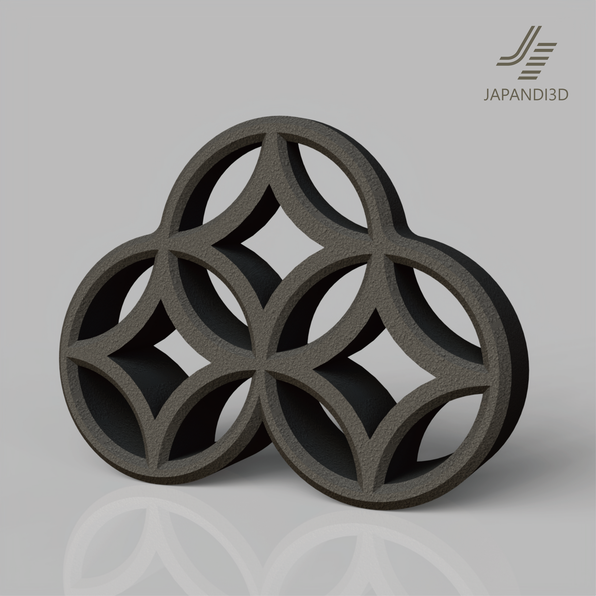 stone-textured shippou decorative object on a shelf in a calm modern interior, W200 H150 D50 mm