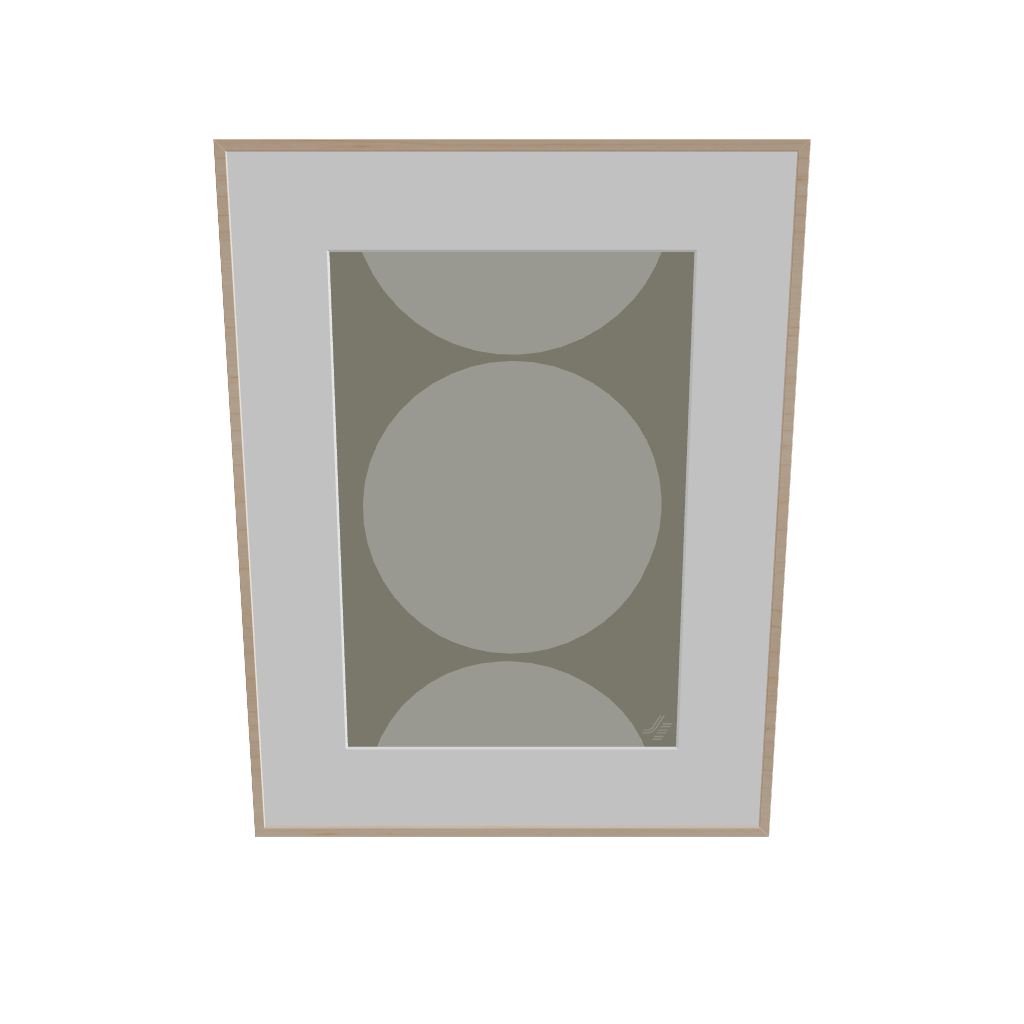 Wall Art Flow Frame 2 - Circle Abstract Design - 3D Model Interactive Preview - W500 H650mm