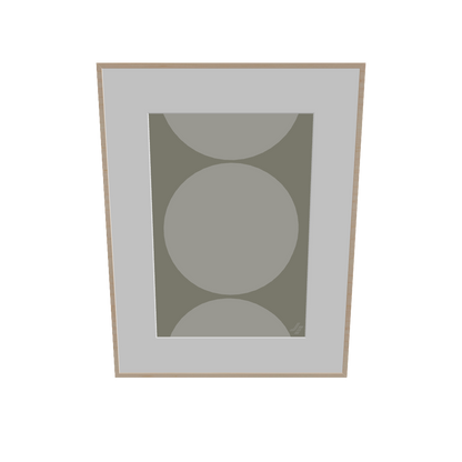 Wall Art Flow Frame 2 - Circle Abstract Design - 3D Model Interactive Preview - W500 H650mm
