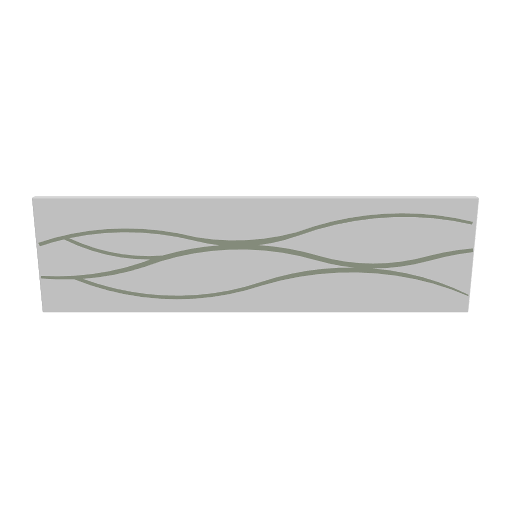 Wall Art Waves Panel 2 - 3D Model Interactive Preview - Abstract Horizontal Design W1100 H300mm