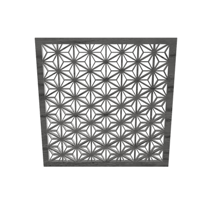 Wall Art KUMIKO Asanoha W600 H600mm Gray – single color variant, kumiko wall art 3D model FBX GLB