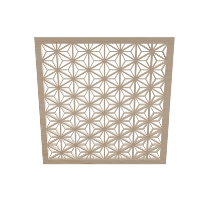 Wall Art KUMIKO Asanoha W600 H600mm Light – single color variant, kumiko wall art 3D model FBX GLB