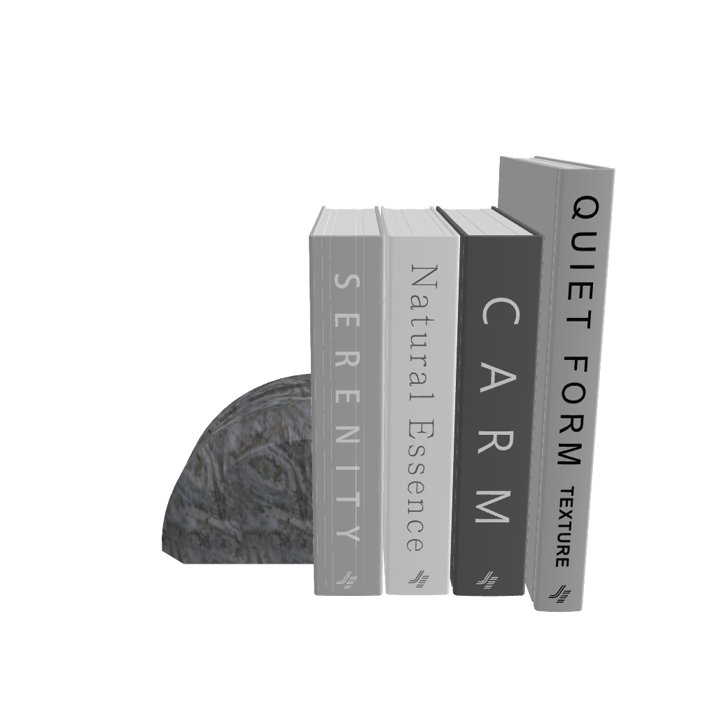 Decorative Books Vertical Set with Bookends - 3D Model Preview - W290 D220 H280mm Specifications
