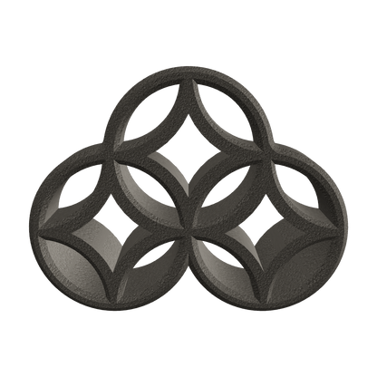 3D viewer preview of shippou decorative object, traditional Japanese seven-treasures motif, W200 H150 D50 mm