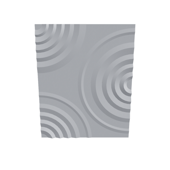 Relief Panel Ripple W800×H1000×D40 Off-White – angled view showing ripple surface relief and depth, FBX/GLB