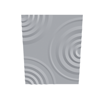 Relief Panel Ripple W800×H1000×D40 Off-White – angled view showing ripple surface relief and depth, FBX/GLB