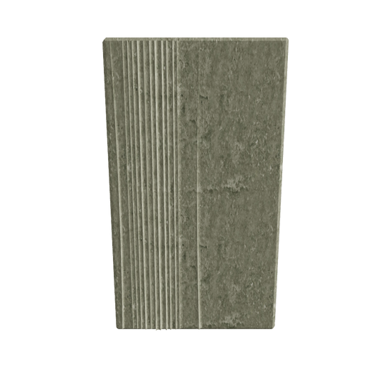 Relief Panel Strata 3D viewer preview, asymmetric grooved wall relief panel, FBX GLB