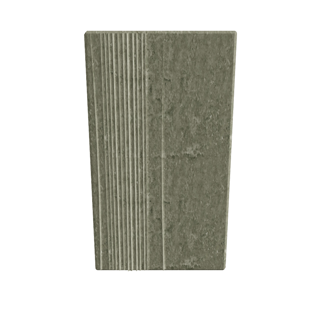 Relief Panel Strata 3D viewer preview, asymmetric grooved wall relief panel, FBX GLB