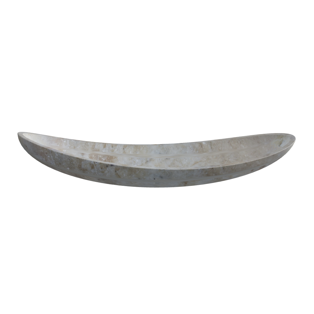 Oval Tray Long Oval 3D viewer preview, elongated oval stone-look tray, FBX GLB