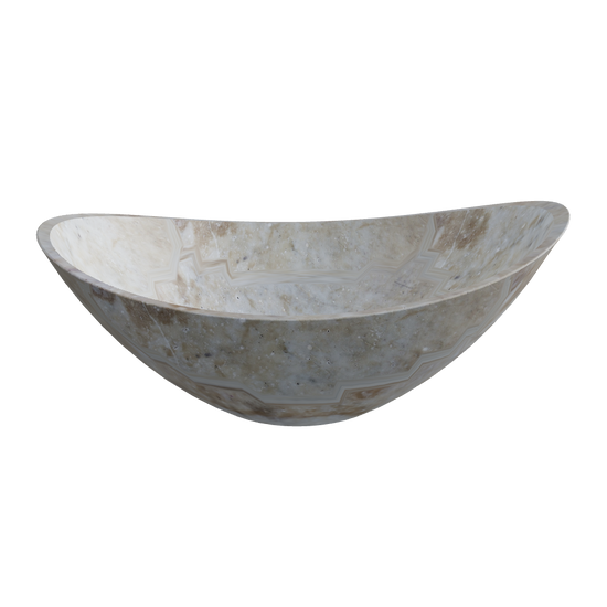 Oval Tray Round Oval 3D viewer preview, rounded oval stone-look tray, FBX GLB