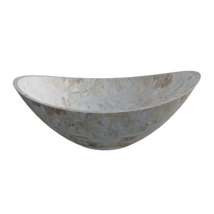 Oval Tray Round Oval 3D viewer preview, rounded oval stone-look tray, FBX GLB