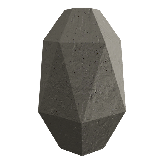 3D viewer preview of origami-inspired vase, faceted geometric form, W140 D170 H250 mm