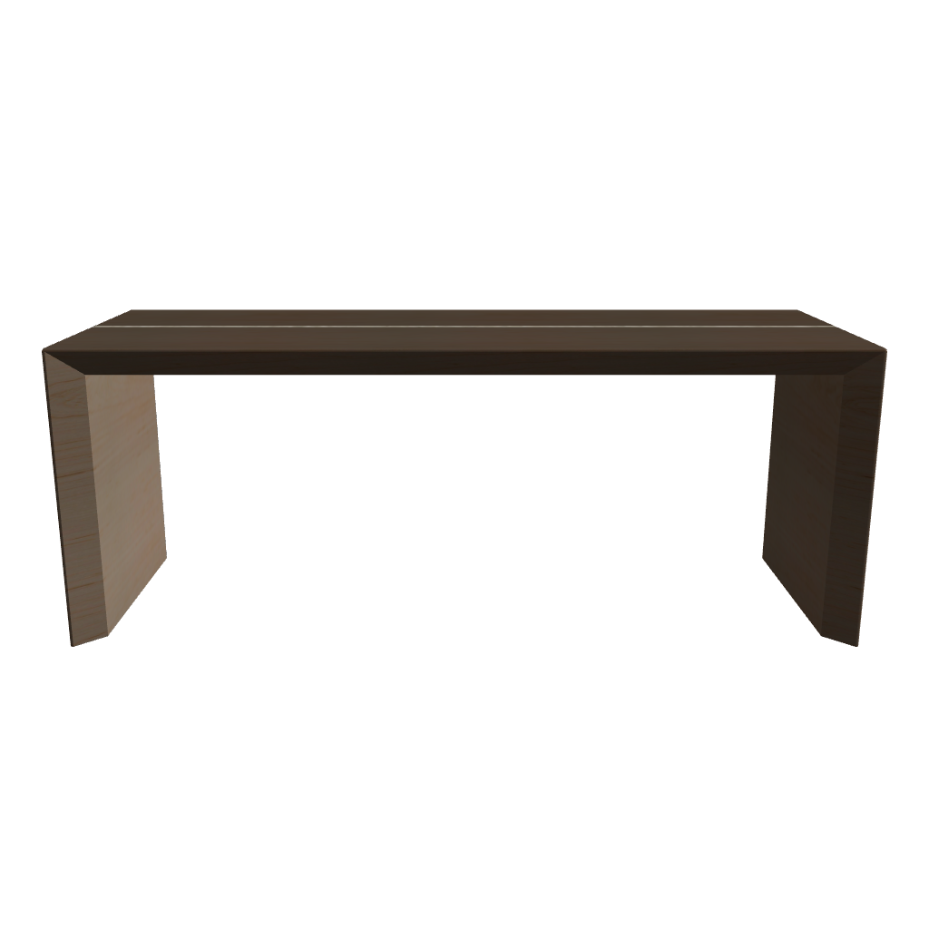 Wood Line Bench W1100 Dark color 3D viewer preview, line-accent wooden bench, FBX GLB