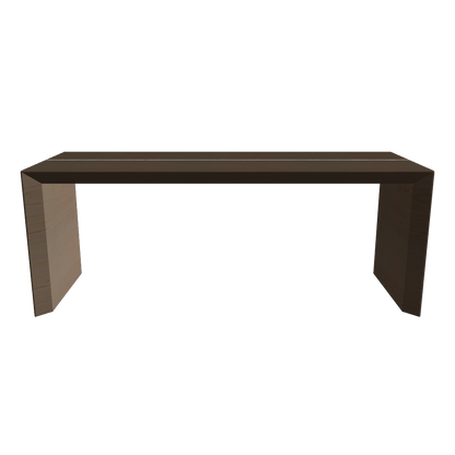 Wood Line Bench W1100 Dark color 3D viewer preview, line-accent wooden bench, FBX GLB