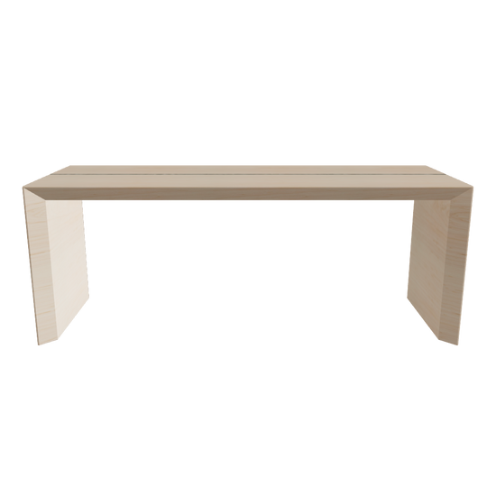 Wood Line Bench W1100 Light color 3D viewer preview, line-accent wooden bench, FBX GLB