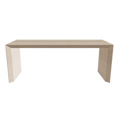 Wood Line Bench W1100 Light color 3D viewer preview, line-accent wooden bench, FBX GLB