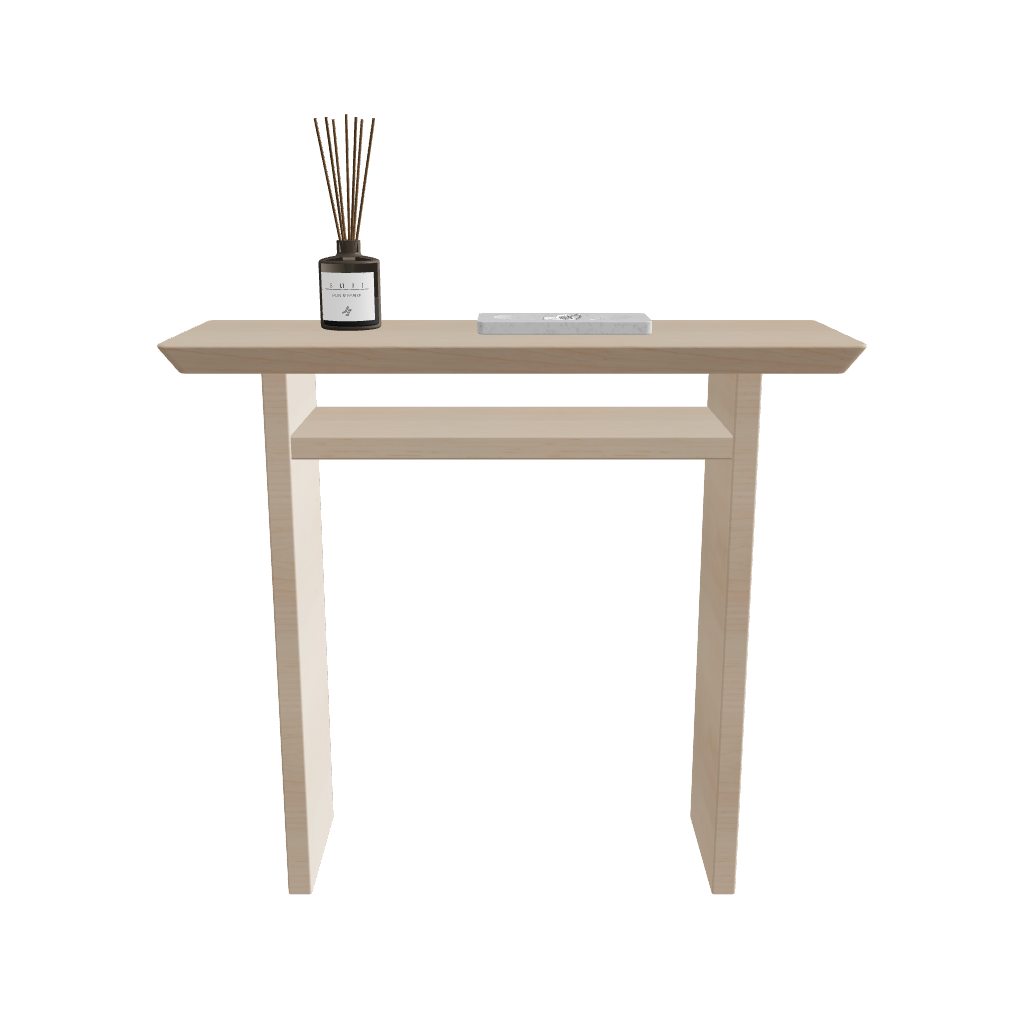 Console Table W900 D290 H800mm Light – single color variant, Japandi console table 3D model FBX GLB