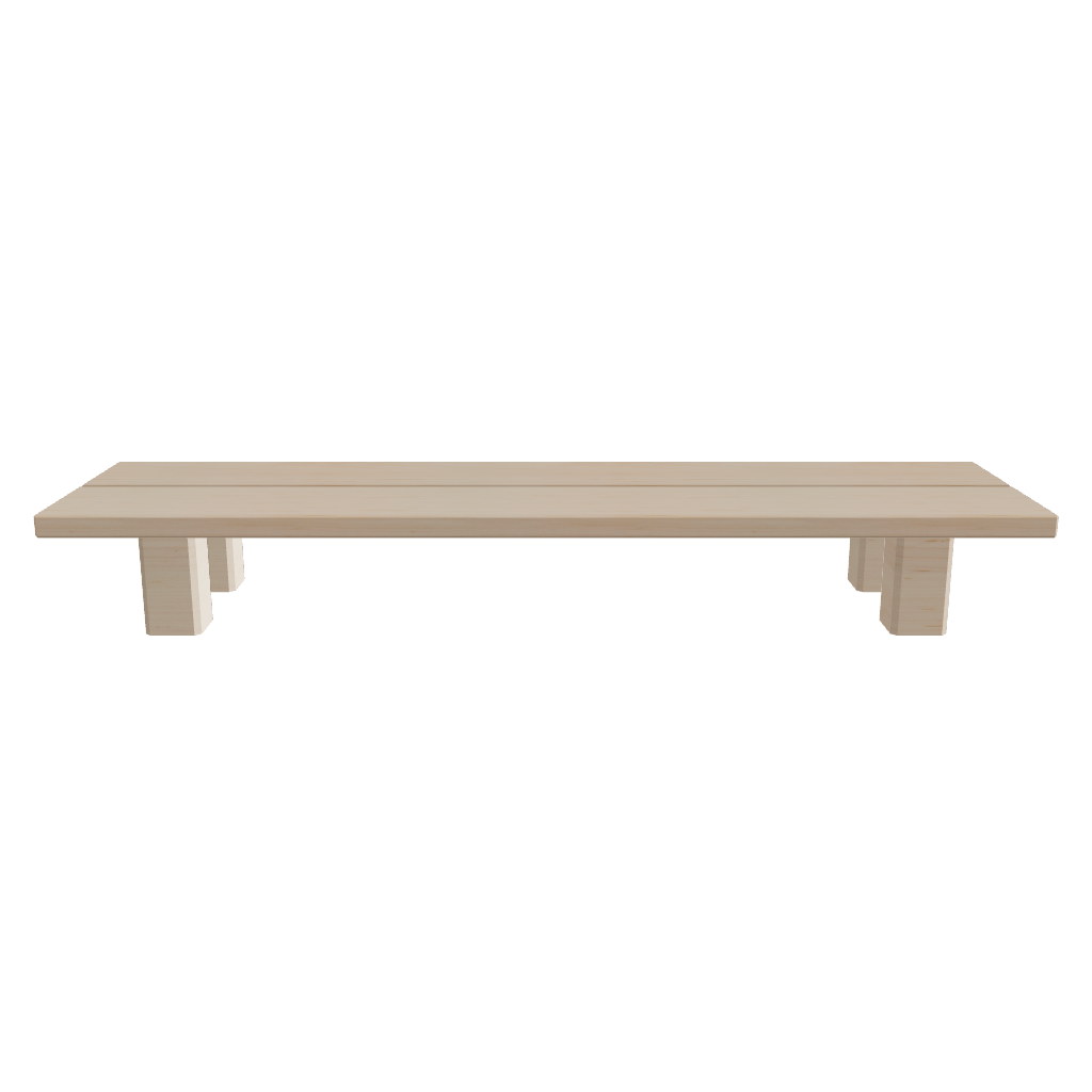 Display Table W1500 Light color 3D viewer preview, thin-top low display table, FBX GLB