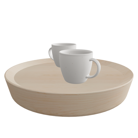 Japanese floor table 3D model – round top, φ360 H130mm, FBX GLB format