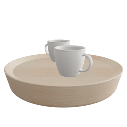 Japanese floor table 3D model – round top, φ360 H130mm, FBX GLB format