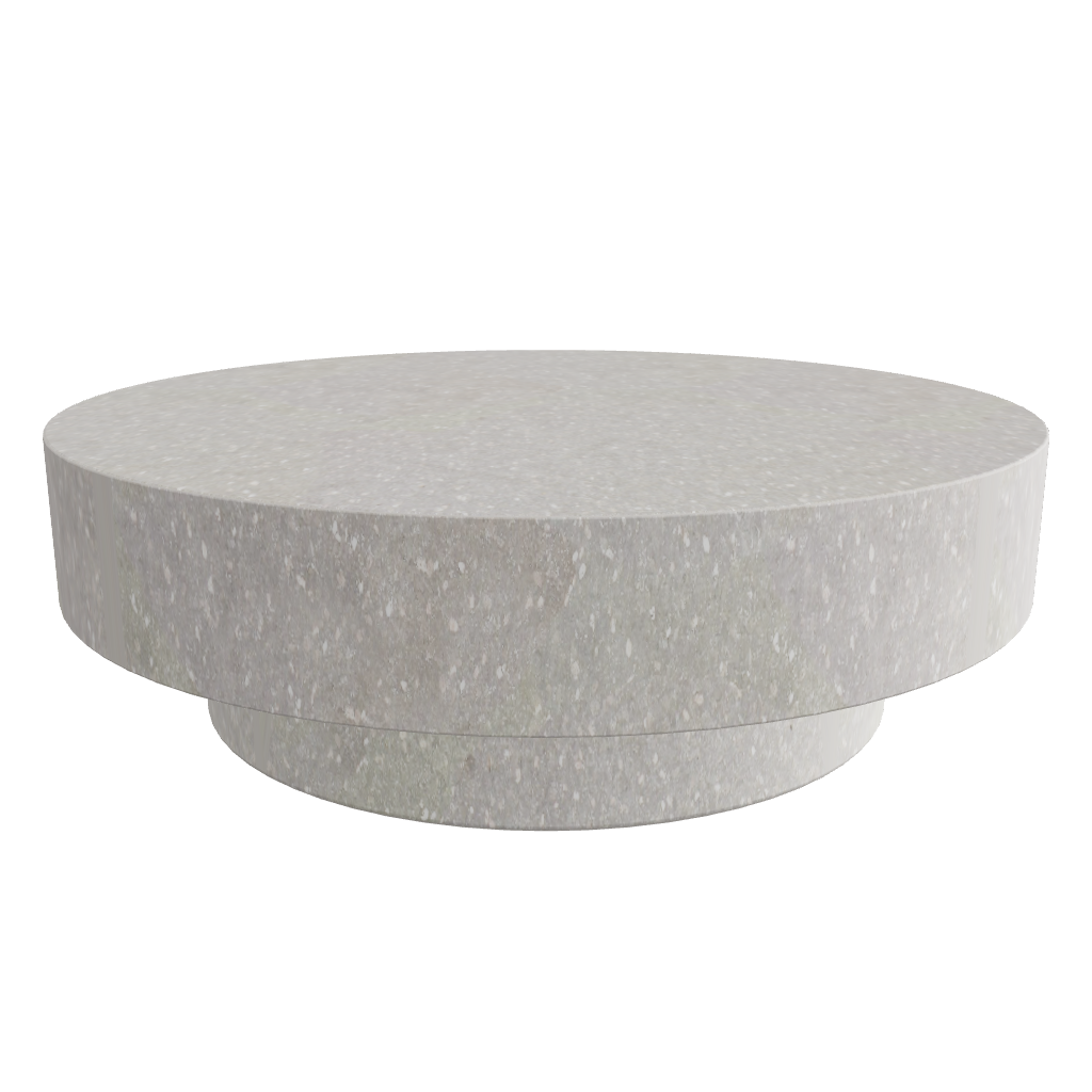 Stone Coffee Table φ900 H280 stone finish round low table 3D model FBX GLB architectural visualization