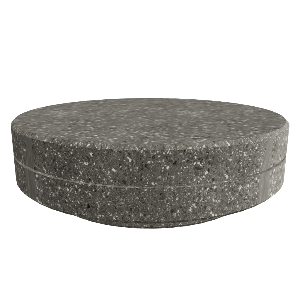 Stone Coffee Table Dark color 3D viewer preview, stone-look round coffee table, FBX GLB