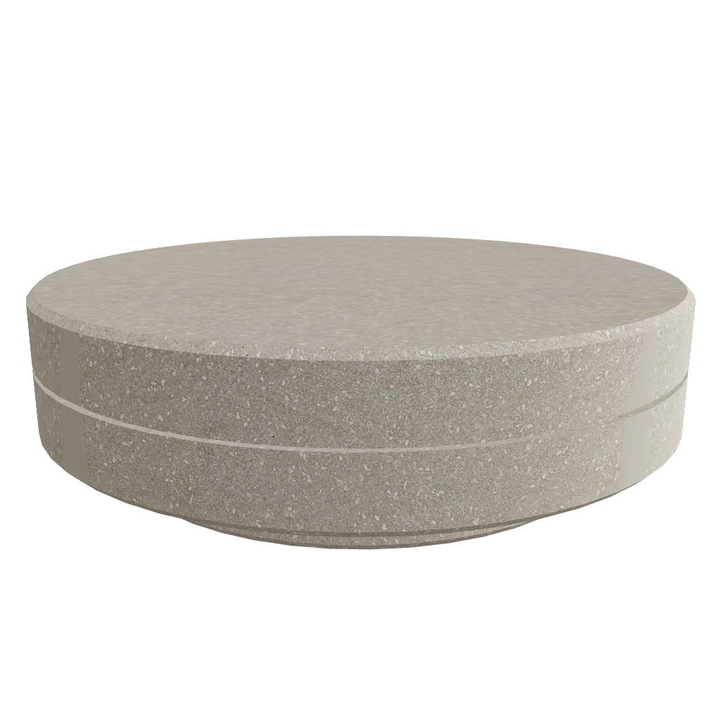 Stone Coffee Table Light color 3D viewer preview, stone-look round coffee table, FBX GLB