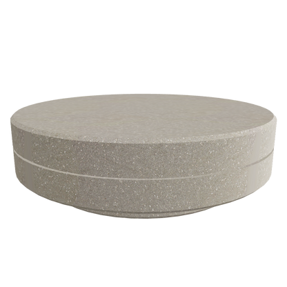 Stone Coffee Table Light color 3D viewer preview, stone-look round coffee table, FBX GLB