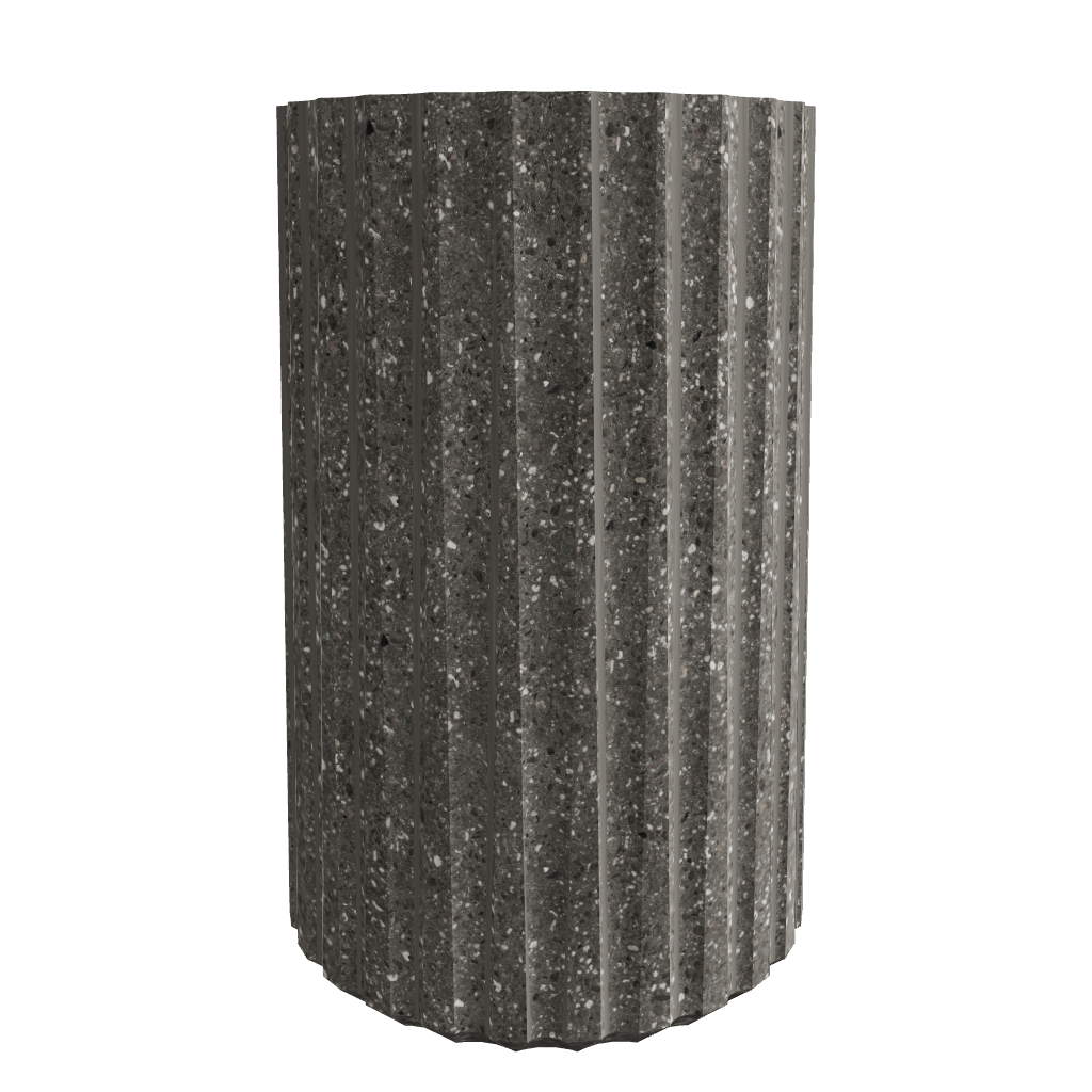 Stone Side Table Dark - 3D Model Interactive Preview - Diameter 300mm Height 460mm