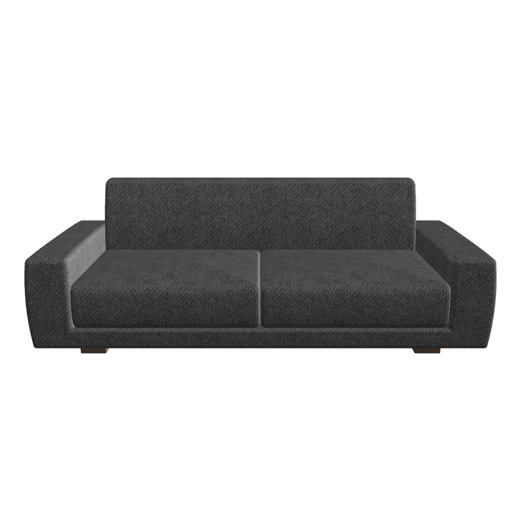Sofa W2000 Dark Version 3D Model - Gray Fabric Upholstery - Modern Furniture Asset for Interior Design